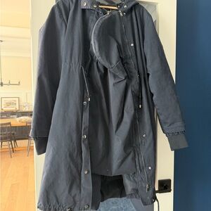 Seraphine Navy 3 in 1 Maternity Jacket with Kangaroo Pouch